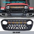 Jeep Wrangler JK JL Front Grill Bumper upper grill LED Light